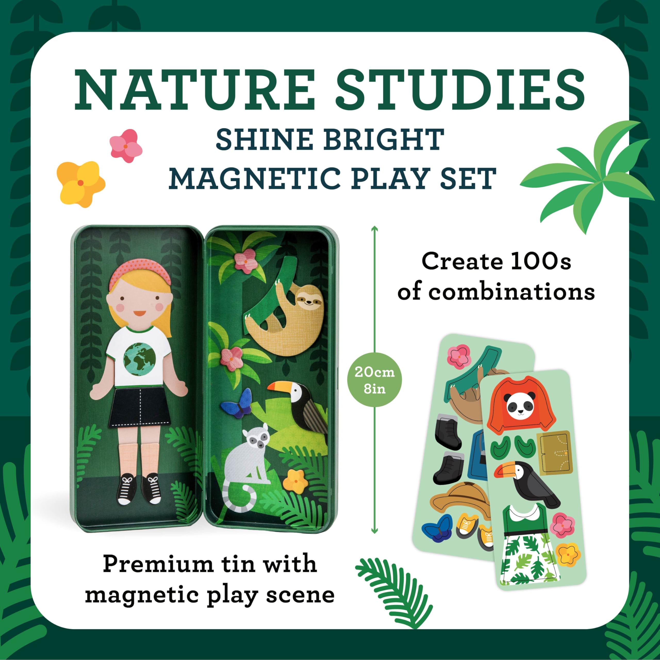 Petit Collage Nature Studies Magnetic Dress Up Set – 25+ Pieces for Creative Play