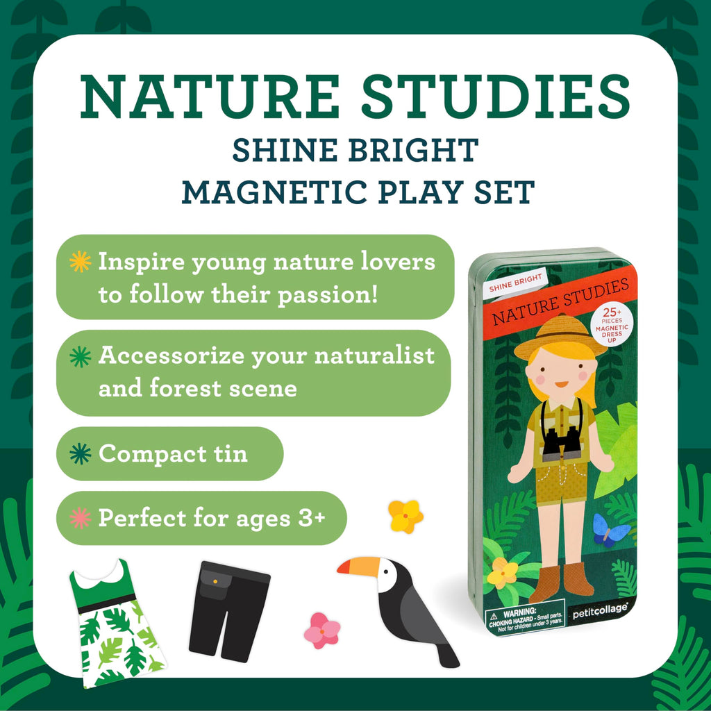 Petit Collage Nature Studies Magnetic Dress Up Set – 25+ Pieces for Creative Play