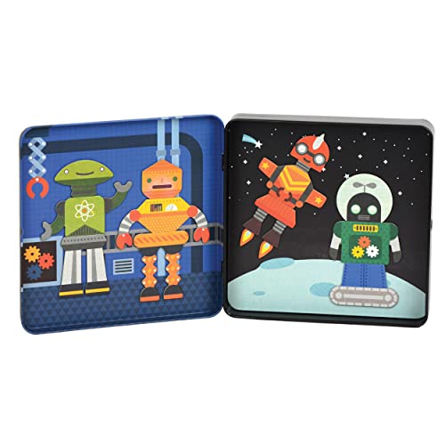 Petit Collage Robot Remix Magnetic Play Set – Mix & Match with Over 25 Magnets, Ages 3+