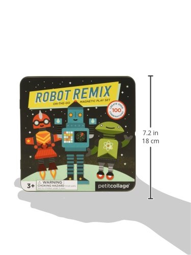Petit Collage Robot Remix Magnetic Play Set – Mix & Match with Over 25 Magnets, Ages 3+