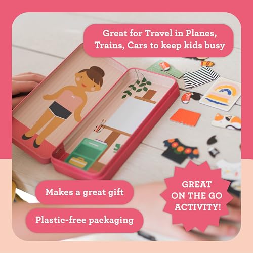 Petit Collage Shine Bright Studio Dress Up Game - Magnetic Board with 25+ Mix & Match Pieces for Ages 3+