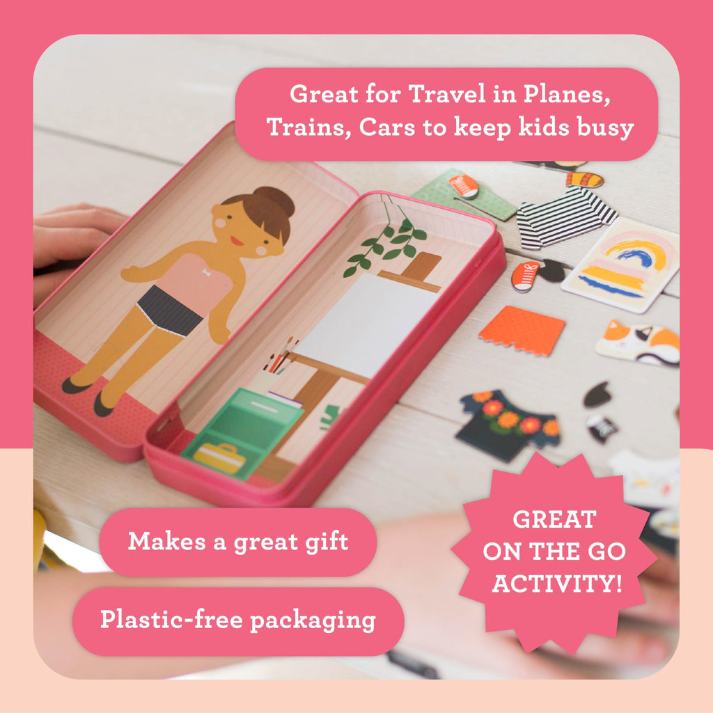 Petit Collage Shine Bright Studio Dress Up Game - Magnetic Board with 25+ Mix & Match Pieces for Ages 3+