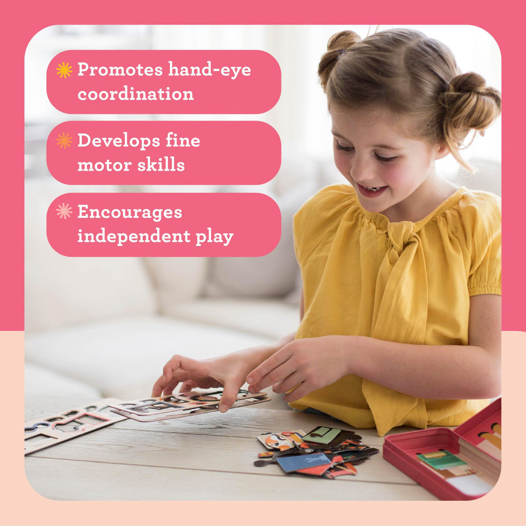 Petit Collage Shine Bright Studio Dress Up Game - Magnetic Board with 25+ Mix & Match Pieces for Ages 3+
