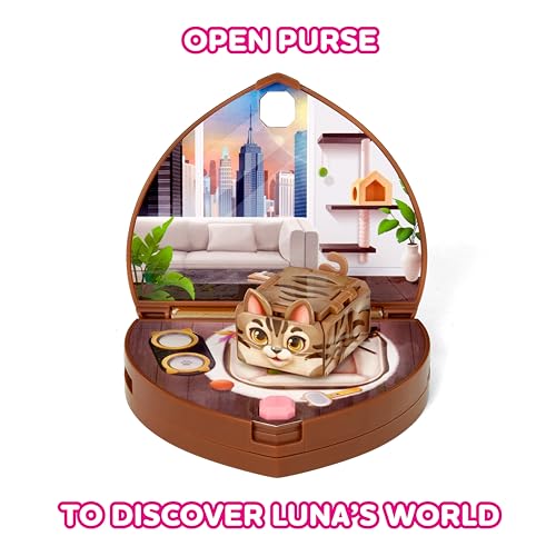 Pets 2 Love Luna Interactive Cat Toy Purse with Heart-Shaped Carrier and Leash