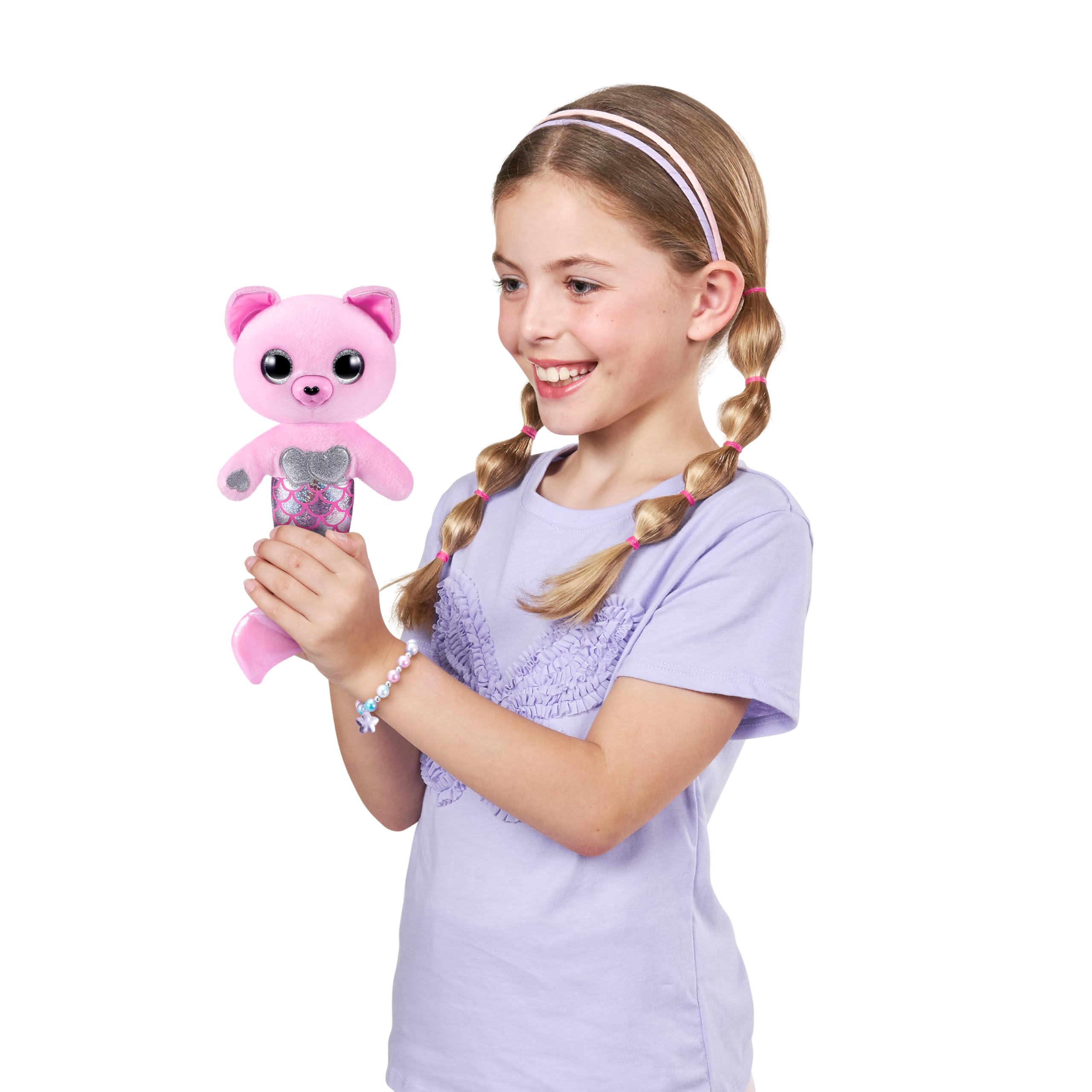 Pets Alive Furmaids by ZURU – Interactive Mermaid Plush with Lights, Sounds & 10+ Surprises (Pink Kitten)