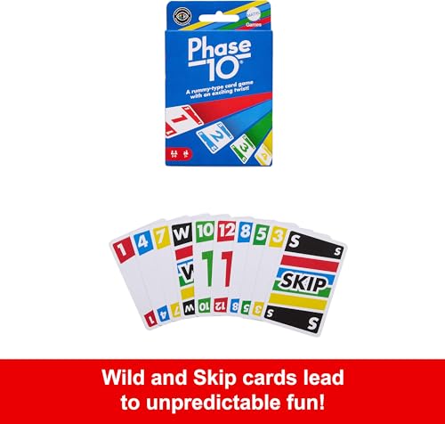 Phase 10 Card Game (108 Cards) – Travel Tin, Color Blind Accessible, for 2-6 Players Ages 7+