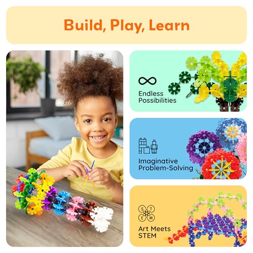 PicassoTiles 108-Piece Building Chips Interlocking Disc Blocks STEM Toy for Ages 3+ (PTF108)