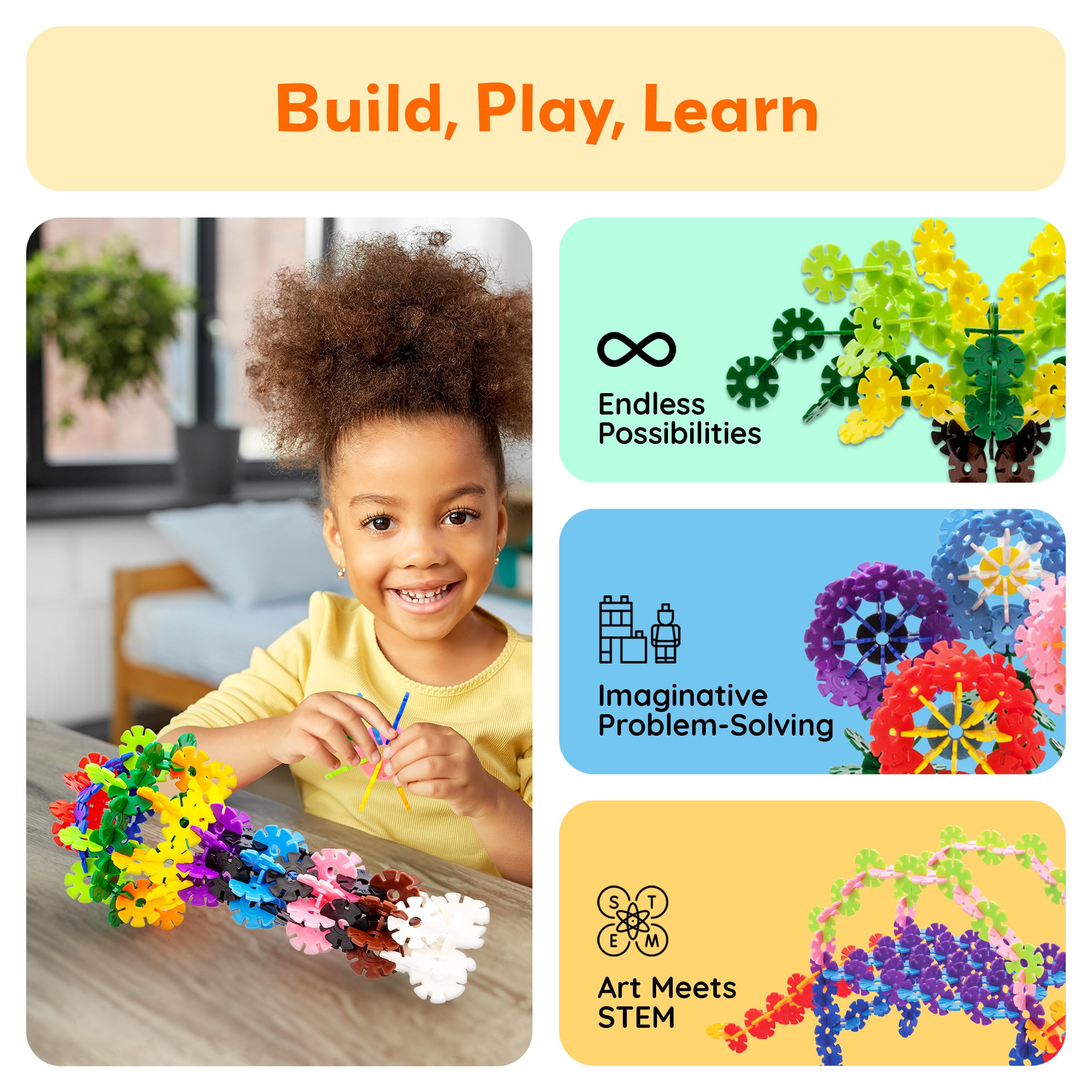 PicassoTiles 108-Piece Building Chips Interlocking Disc Blocks STEM Toy for Ages 3+ (PTF108)