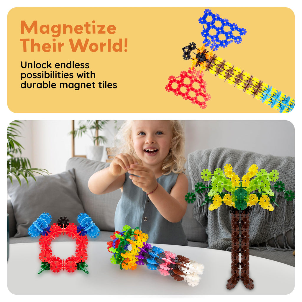 PicassoTiles 108-Piece Building Chips Interlocking Disc Blocks STEM Toy for Ages 3+ (PTF108)