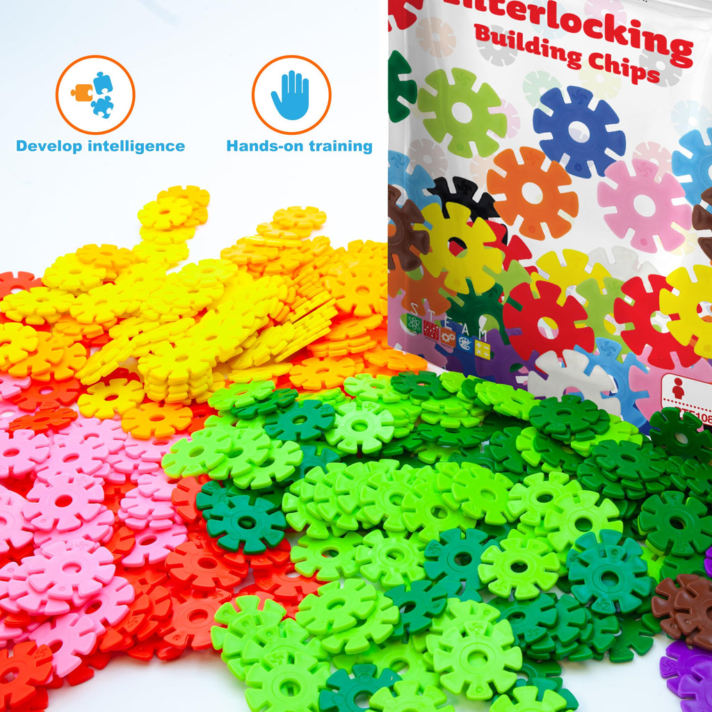 PicassoTiles 108-Piece Purple Interlocking Disc Building Blocks - STEM Learning Toy for Ages 3+