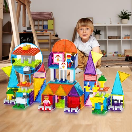 PicassoTiles 12-Piece Magnetic Brick Tiles Set – Compatible STEM Building Blocks with Strong Magnets