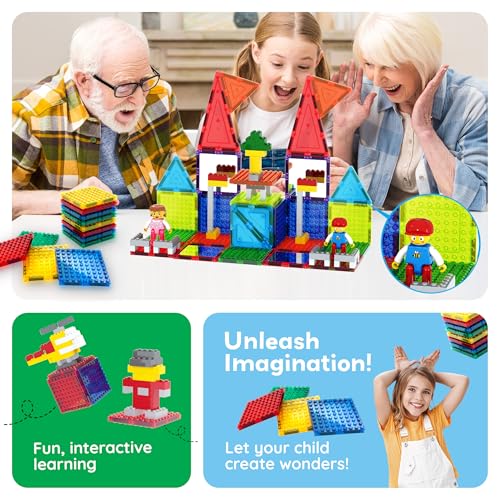 PicassoTiles 12-Piece Magnetic Brick Tiles Set – Compatible STEM Building Blocks with Strong Magnets