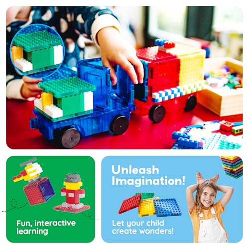 PicassoTiles 12-Piece Magnetic Building Brick Tile Add-On Set – Compatible STEM Construction Toy for Creative Learning