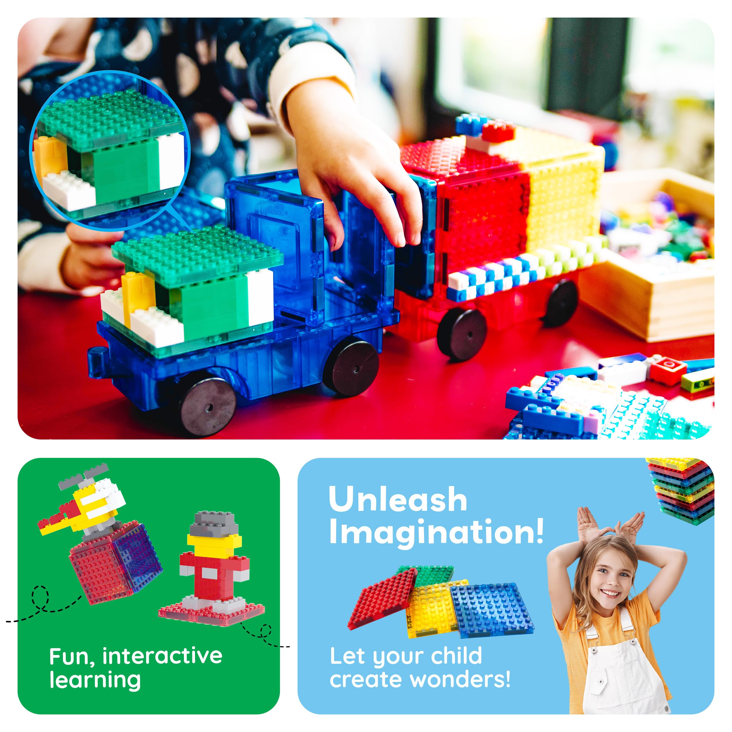 PicassoTiles 12-Piece Magnetic Building Brick Tile Add-On Set – Compatible STEM Construction Toy for Creative Learning