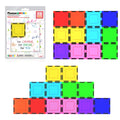 PicassoTiles 12-Piece Square Magnetic Tile Expansion Pack for Creative Building & STEM Play