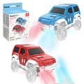 PicassoTiles 2-Pack Magnetic Toy Cars with LED Lights – Compatible with Magnet Race Track Sets, STEM Building Toy for Kids Ages 3+