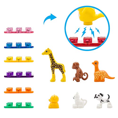 PicassoTiles 7-Piece Magnetic Animal Action Figures – Compatible STEM Building Toy for Kids Ages 3+
