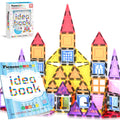 PicassoTiles Magnetic Tiles 20-Piece Set with 110+ Page Idea Book – STEM Building Blocks for Ages 3+