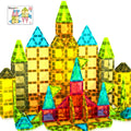 PicassoTiles Mini Diamond Magnetic Tiles 24-Piece Travel Set - STEM Building Blocks for Ages 3+