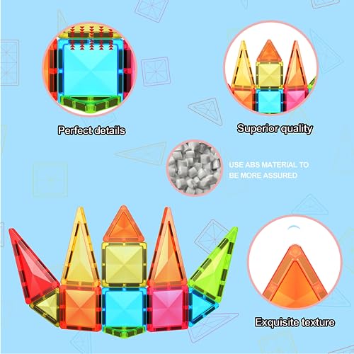 PicassoTiles Mini Diamond Magnetic Tiles 24-Piece Travel Set - STEM Building Blocks for Ages 3+