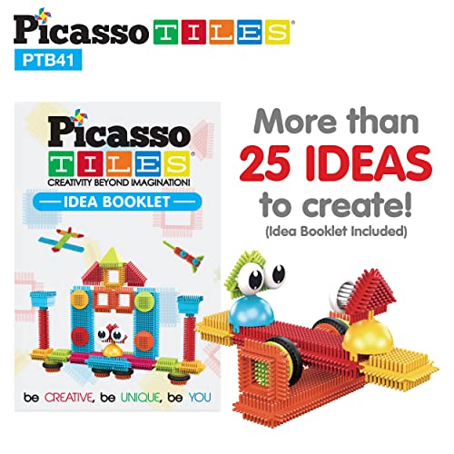 PicassoTiles PTB41 Hedgehog Blocks - 41 Piece STEM Building Set with Idea Booklet