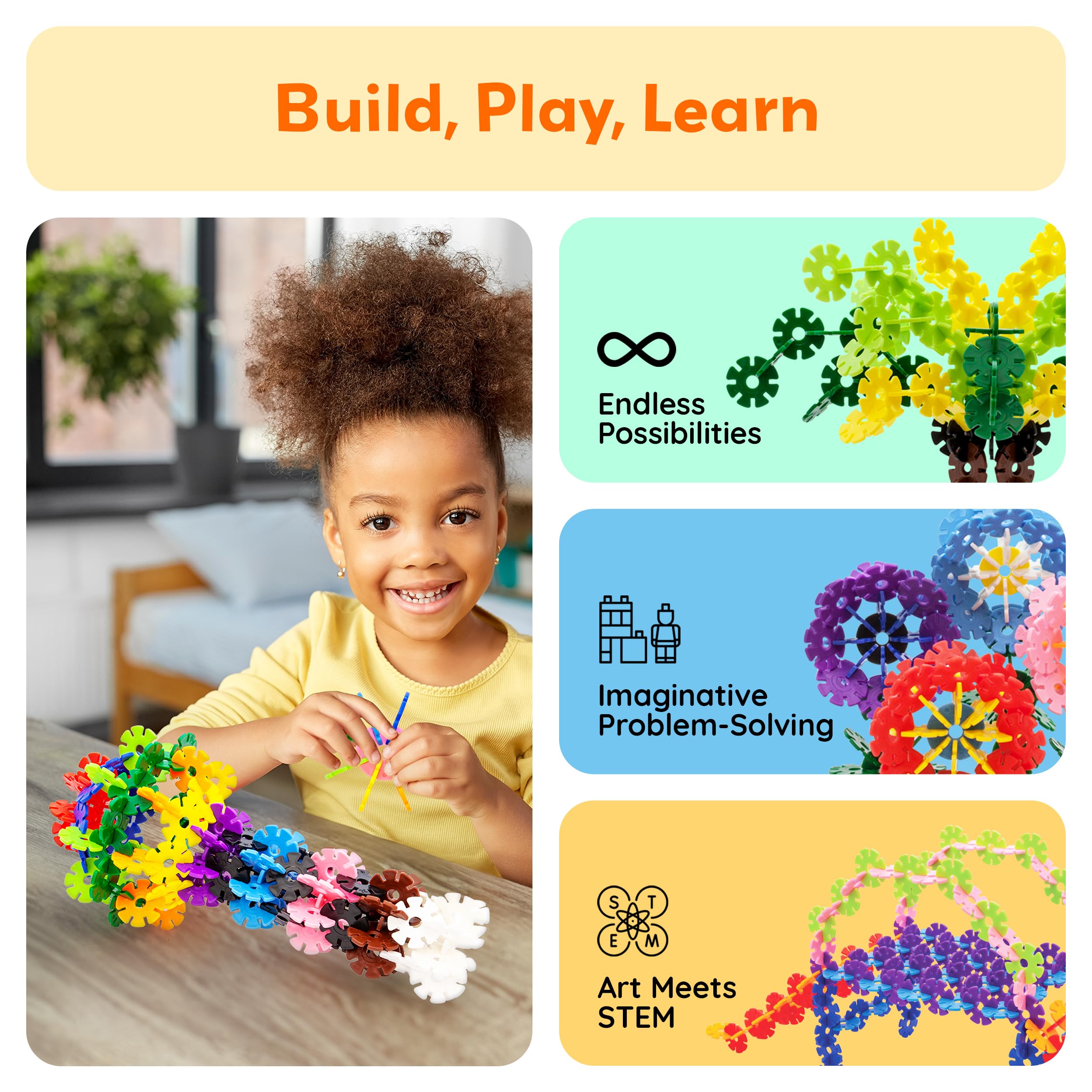 PicassoTiles PTF300 300-Piece Interlocking Disc Building Chips in 12 Colors – STEM Toy for Ages 3+