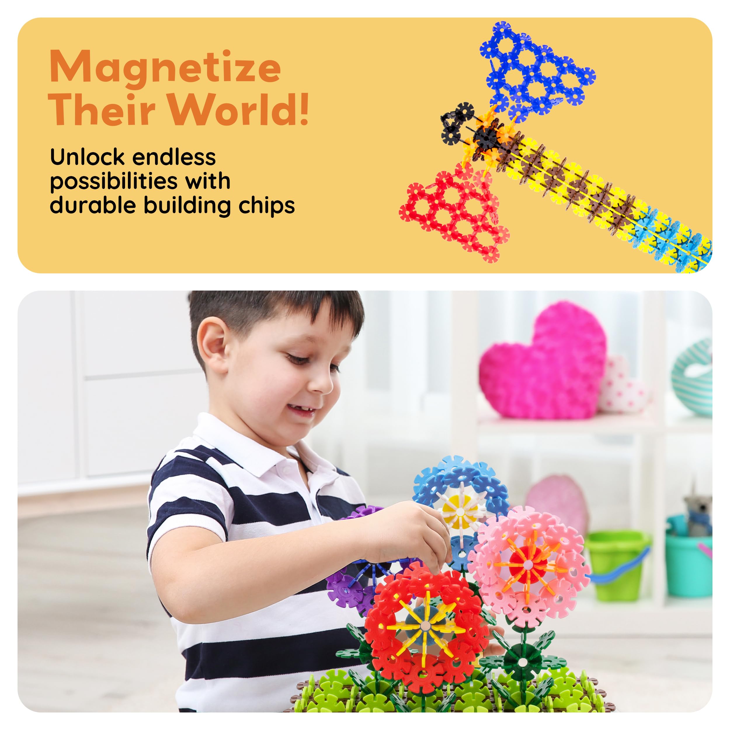 PicassoTiles PTF300 300-Piece Interlocking Disc Building Chips in 12 Colors – STEM Toy for Ages 3+