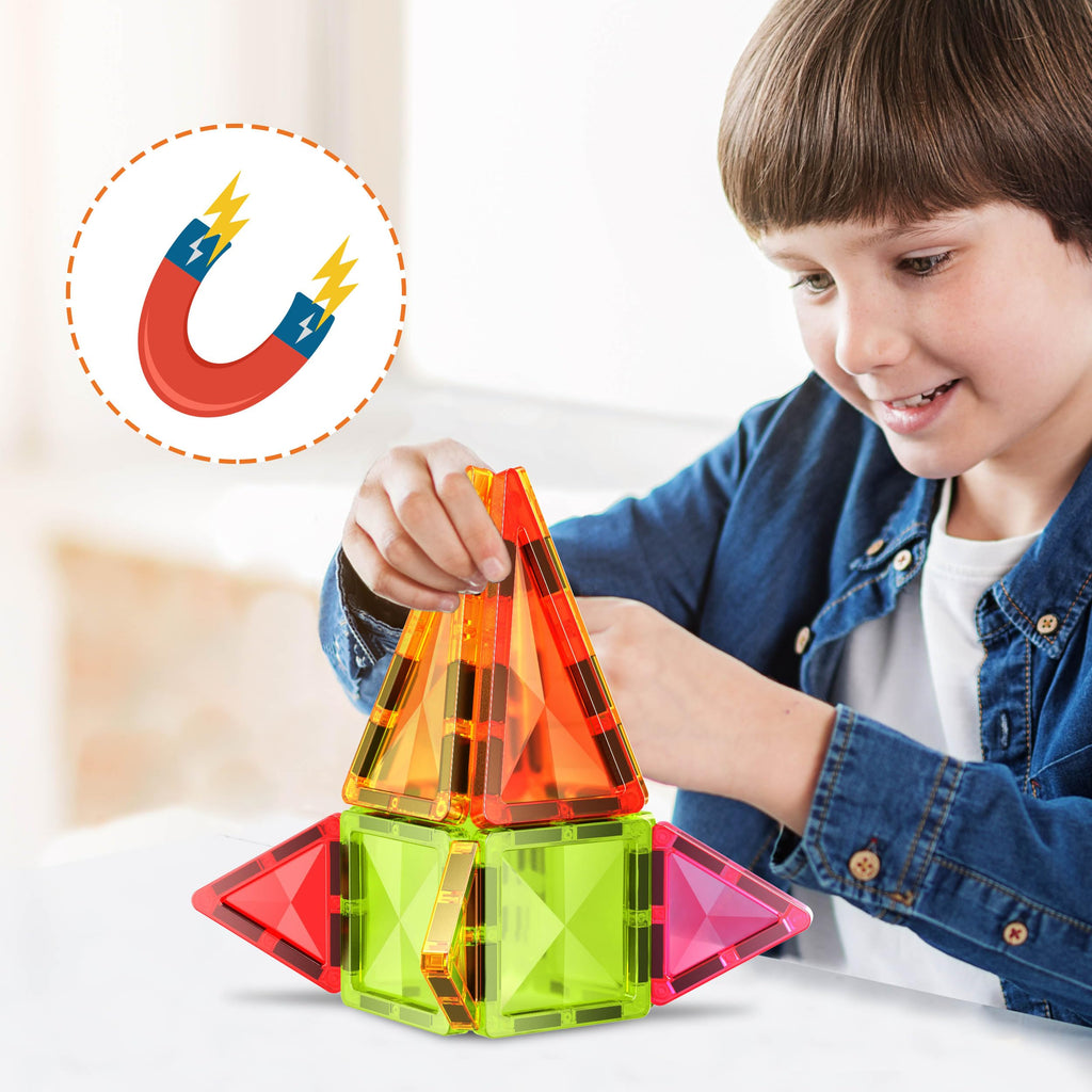 PicassoTiles PTM12 Mini Diamond Series 12-Piece Magnetic Building Blocks – Travel-Friendly STEM Toy for Ages 3+