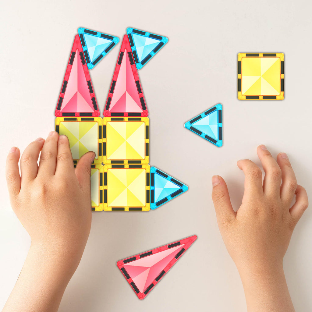 PicassoTiles PTM12 Mini Diamond Series 12-Piece Magnetic Building Blocks – Travel-Friendly STEM Toy for Ages 3+