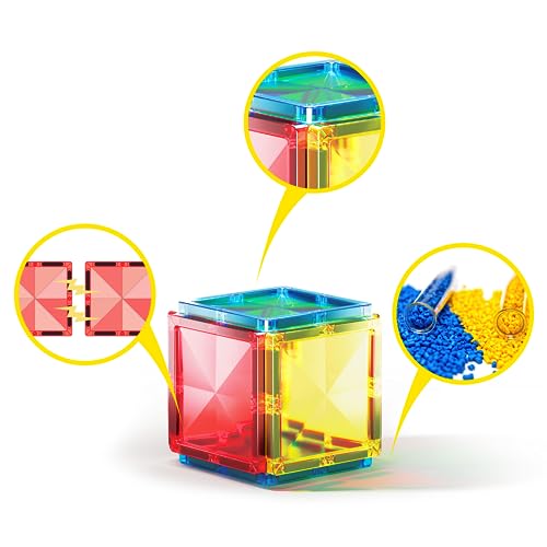 PicassoTiles PTM12 Mini Diamond Series 12-Piece Magnetic Building Blocks – Travel-Friendly STEM Toy for Ages 3+