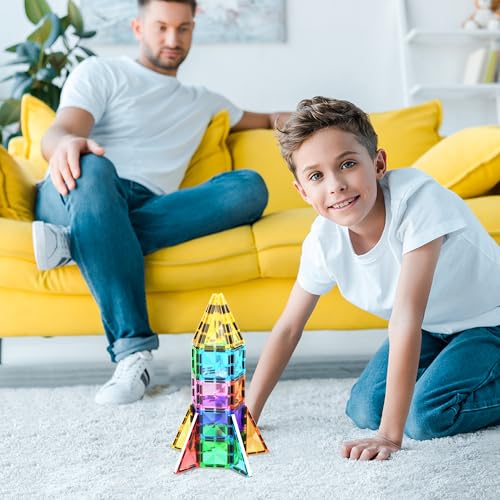 PicassoTiles PTM30 30-Piece Mini Magnetic Tiles Travel Set – STEM Building Toy for Ages 3+