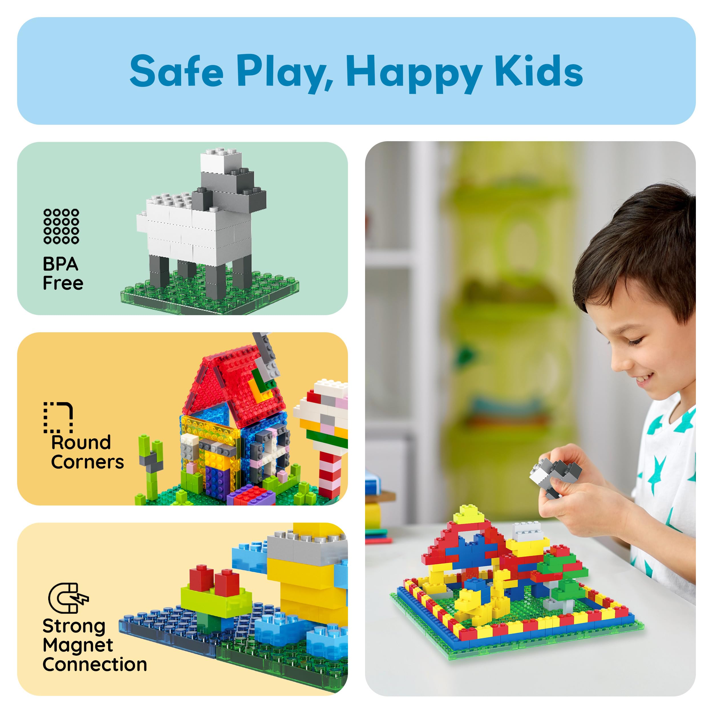 PicassoTiles PTS259 259-Piece Magnetic Brick and Building Block Set – STEM Toy for Ages 3+