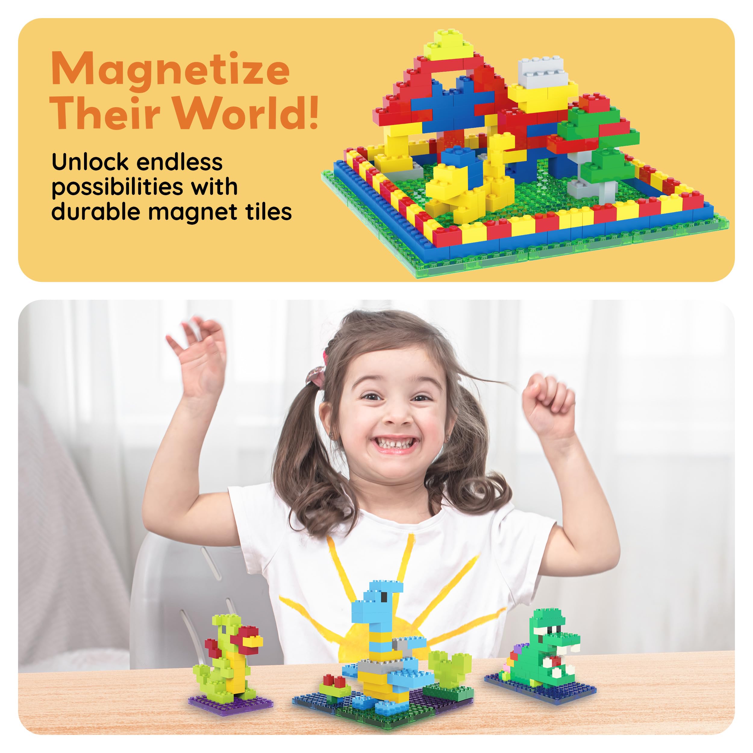 PicassoTiles PTS259 259-Piece Magnetic Brick and Building Block Set – STEM Toy for Ages 3+