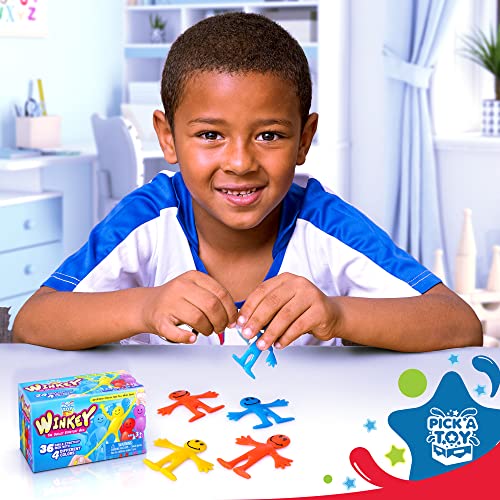 Pick A Toy Sticky Stretchy Happy Man Toys - Set of 36 Party Favors, Classroom Prizes & Sensory Fidget Toys