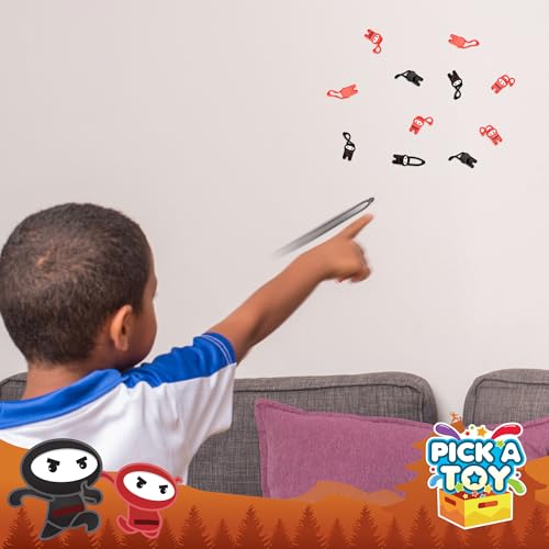 PICK A TOY Stretchy Flying Ninja Slingshot 12-Pack – Sticky Party Favors for Kids Ages 3+, BPA-Free, Washable