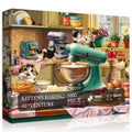 PICKFORU 1000-Piece Cat Puzzle – Kittens Baking in a Whimsical Kitchen Scene, 70x50cm, with Poster and Letter Backing