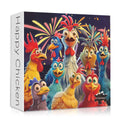 PICKFORU 1000 Piece Chicken Jigsaw Puzzle – Happy Rooster Art, Thick Cardboard, Finished 23.9x23.9 Inches