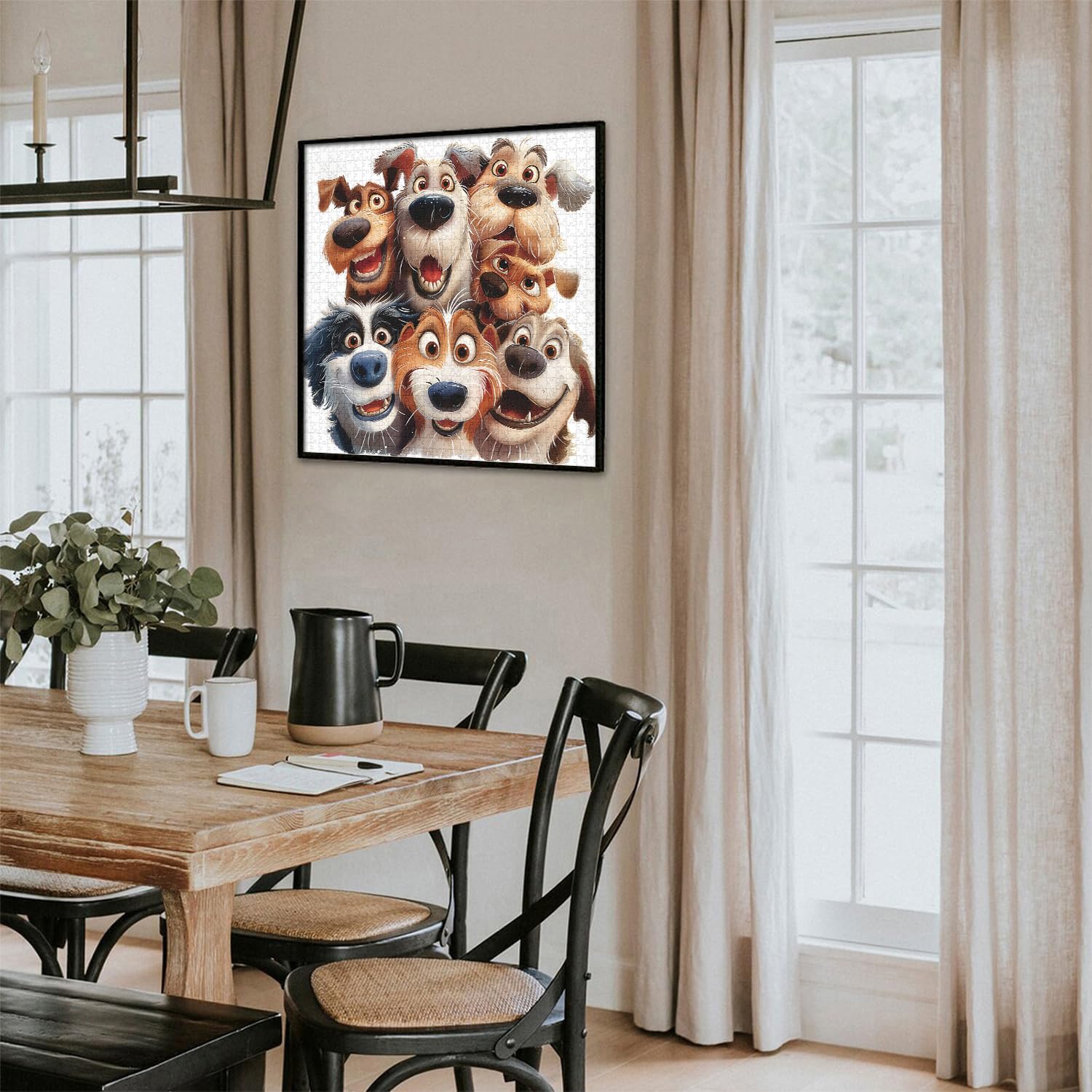 PICKFORU 1000-Piece Funny Dog Jigsaw Puzzle for Adults – Smiling Puppy Theme, Large 23.85" x 23.85"