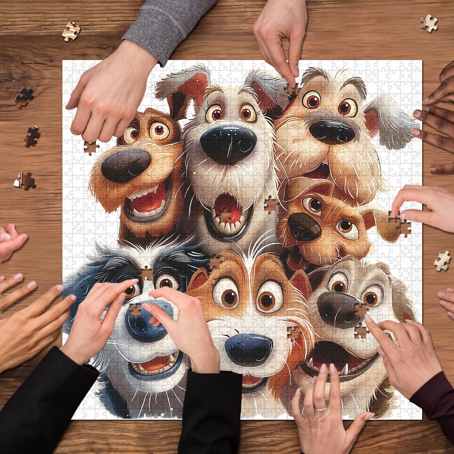 PICKFORU 1000-Piece Funny Dog Jigsaw Puzzle for Adults – Smiling Puppy Theme, Large 23.85" x 23.85"
