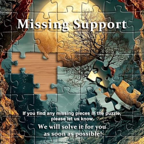 PICKFORU 1000-Piece Nature Puzzle – Fantasy Forest with Moon, Mountains & Trees – Scenic Jigsaw for Adults