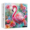 PICKFORU 1000-Piece Pink Flamingo Jigsaw Puzzle – Colorful Spring Garden Flowers