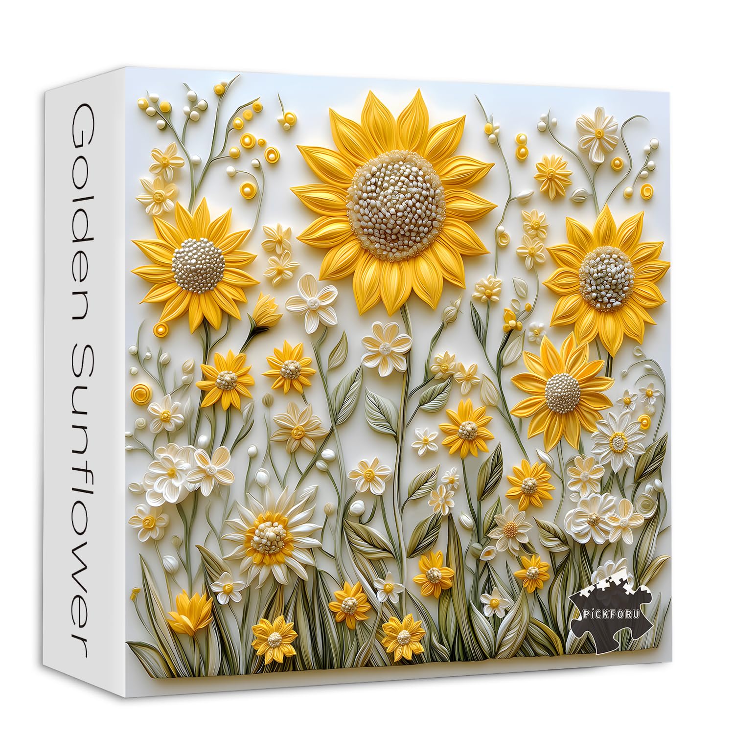 PICKFORU 1000-Piece Sunflower Puzzle for Adults – Challenging Nature Jigsaw with Golden Wildflower Art