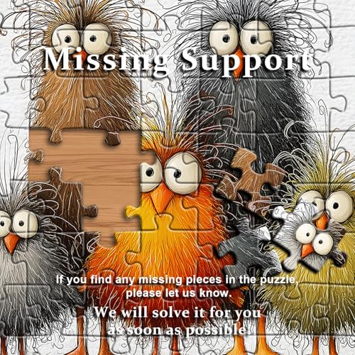 PICKFORU Funny Chicken Puzzle 1000 Pieces – Abstract Rooster Jigsaw with Lettered Back