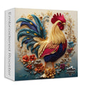 PICKFORU Rooster 1000 Piece Puzzle: Embroidery Art Chicken Jigsaw with Flower Motif