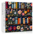 PICKFORU Wildflower Pages 1000 Piece Jigsaw Puzzle – Embroidery-Style Floral Bookshelf Decor for Adults