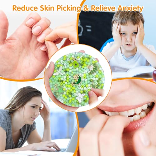 Picky Pad Pimple Popping Fidget Toy - 2 Pack Sensory Pad with Tweezer for Anxiety, ADHD, Skin Picking Relief (Round, 3.4 Inch)