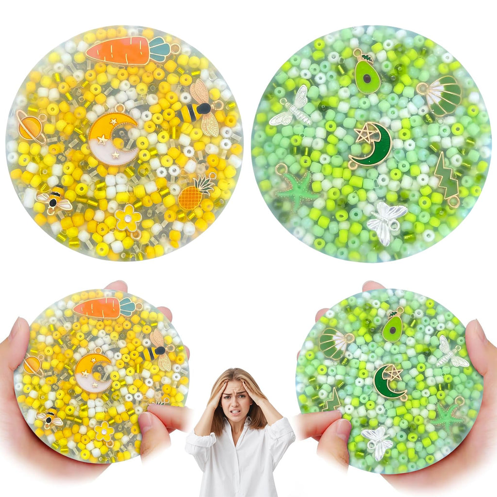 Picky Pad Pimple Popping Fidget Toy - 2 Pack Sensory Pad with Tweezer for Anxiety, ADHD, Skin Picking Relief (Round, 3.4 Inch)