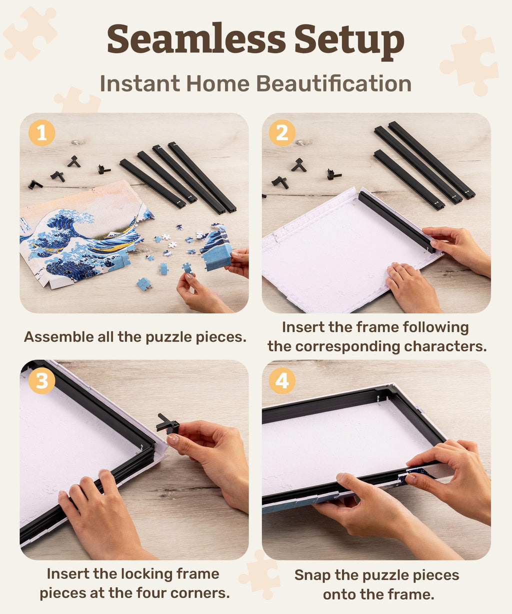 PieceRelax Retro Wild Rose Canvas Wall Art Puzzle - 366 Plastic Pieces for Adults - Unique Home Décor Gift [HN1301]