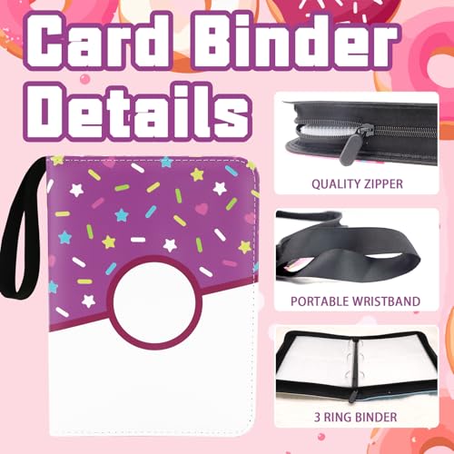 Piefectpie Purple Donut 400-Pocket Card Binder for Standard Trading Cards