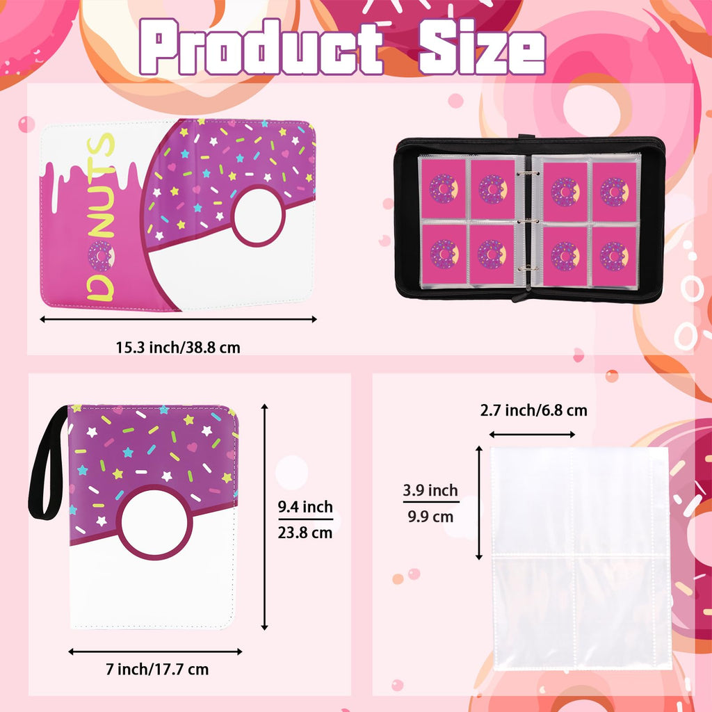 Piefectpie Purple Donut 400-Pocket Card Binder for Standard Trading Cards